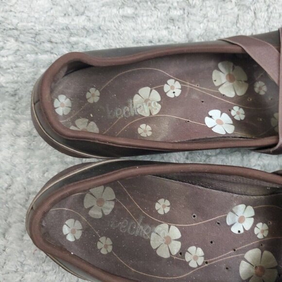 Skechers Mary Jane Shoes Womens Size 7 Metallic Brown Leather Slip On Comfort - Picture 5 of 8